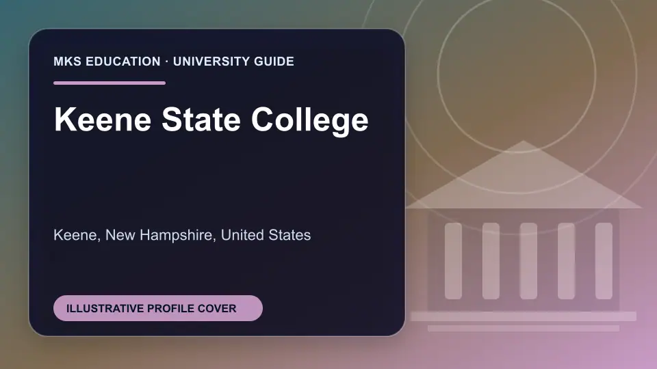 Illustrative MKS Education profile cover for Keene State College in the USA