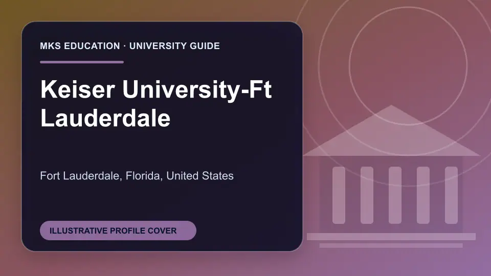 Illustrative MKS Education profile cover for Keiser University-Ft Lauderdale in the USA
