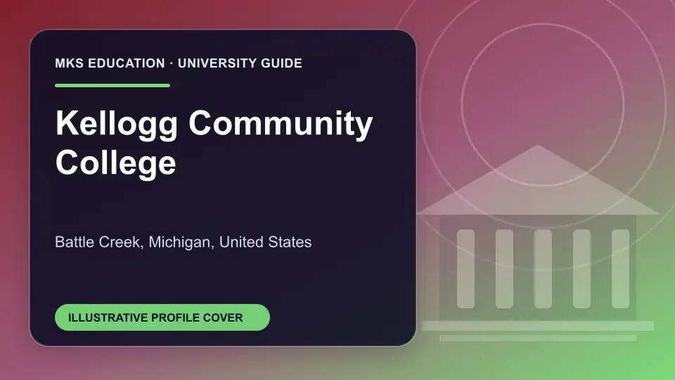 Illustrative MKS Education profile cover for Kellogg Community College in the USA