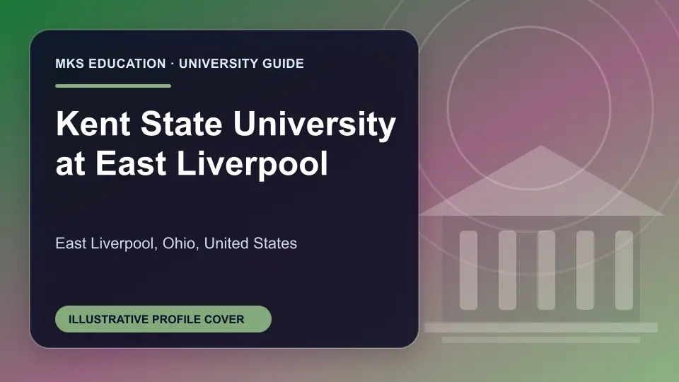 Illustrative MKS Education profile cover for Kent State University at East Liverpool in the USA