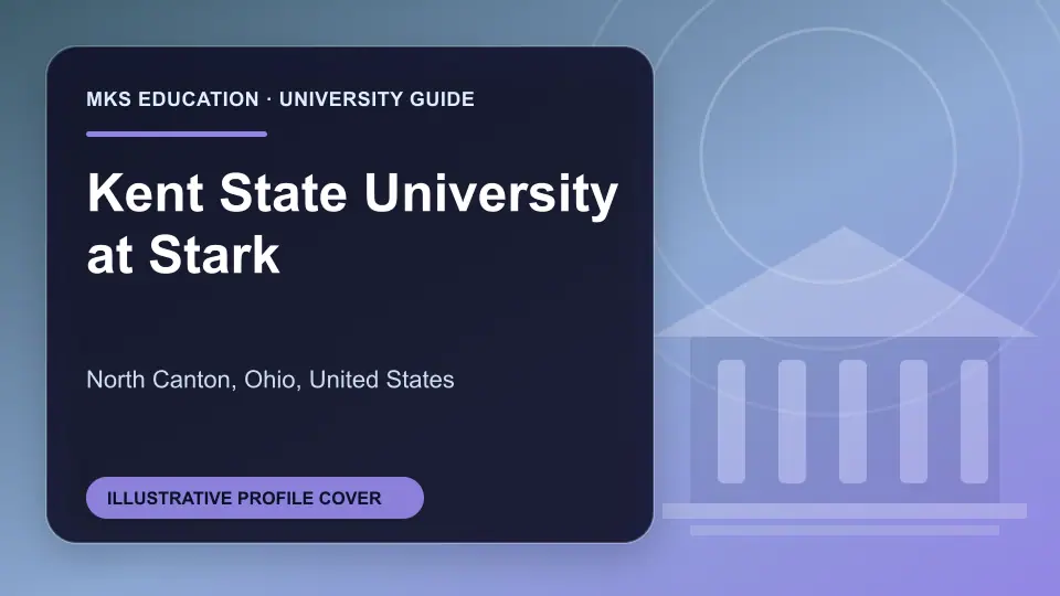 Illustrative MKS Education profile cover for Kent State University at Stark in the USA