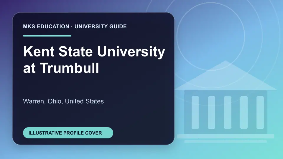 Illustrative MKS Education profile cover for Kent State University at Trumbull in the USA