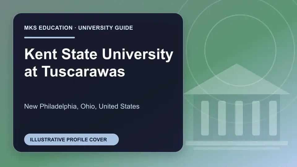 Illustrative MKS Education profile cover for Kent State University at Tuscarawas in the USA