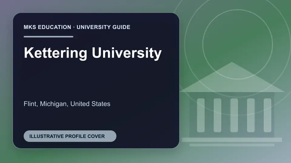 Illustrative MKS Education profile cover for Kettering University in the USA