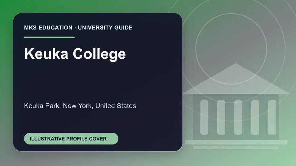 Illustrative MKS Education profile cover for Keuka College in the USA