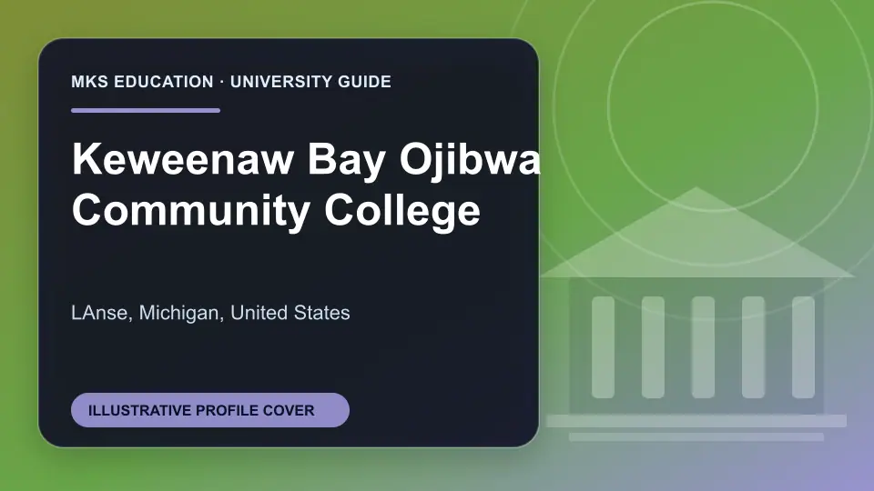 Illustrative MKS Education profile cover for Keweenaw Bay Ojibwa Community College in the USA