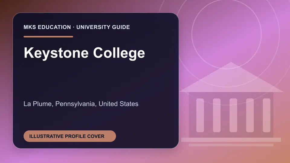 Illustrative MKS Education profile cover for Keystone College in the USA
