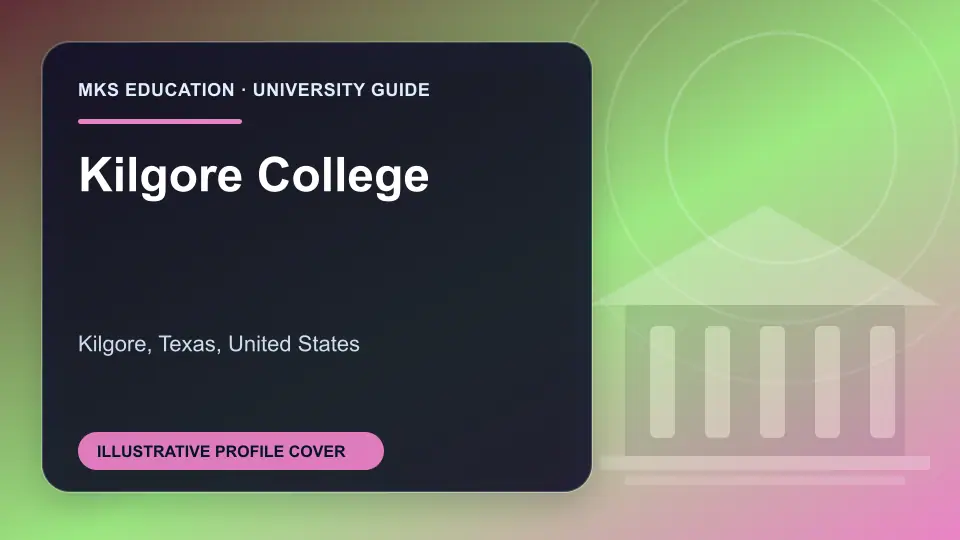 Illustrative MKS Education profile cover for Kilgore College in the USA
