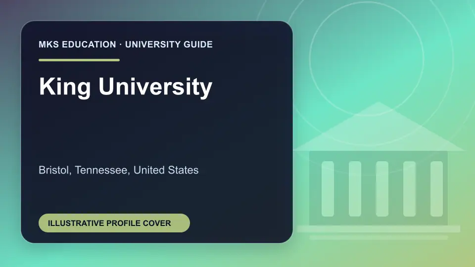 Illustrative MKS Education profile cover for King University in the USA