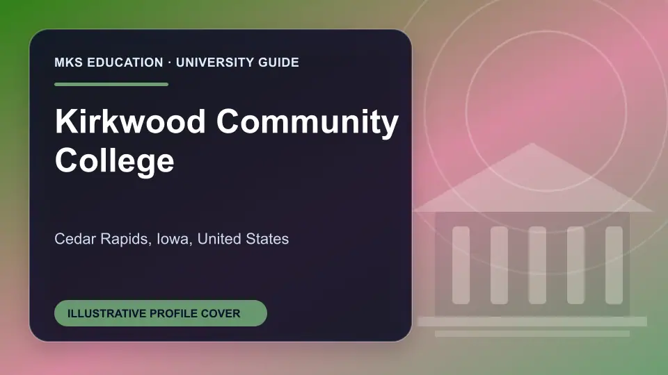 Illustrative MKS Education profile cover for Kirkwood Community College in the USA
