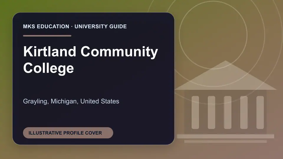 Illustrative MKS Education profile cover for Kirtland Community College in the USA