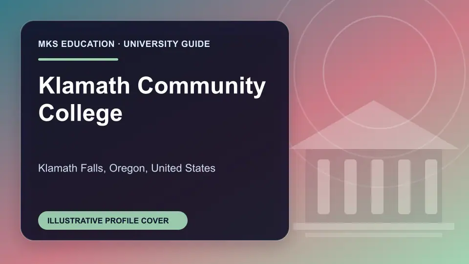 Illustrative MKS Education profile cover for Klamath Community College in the USA