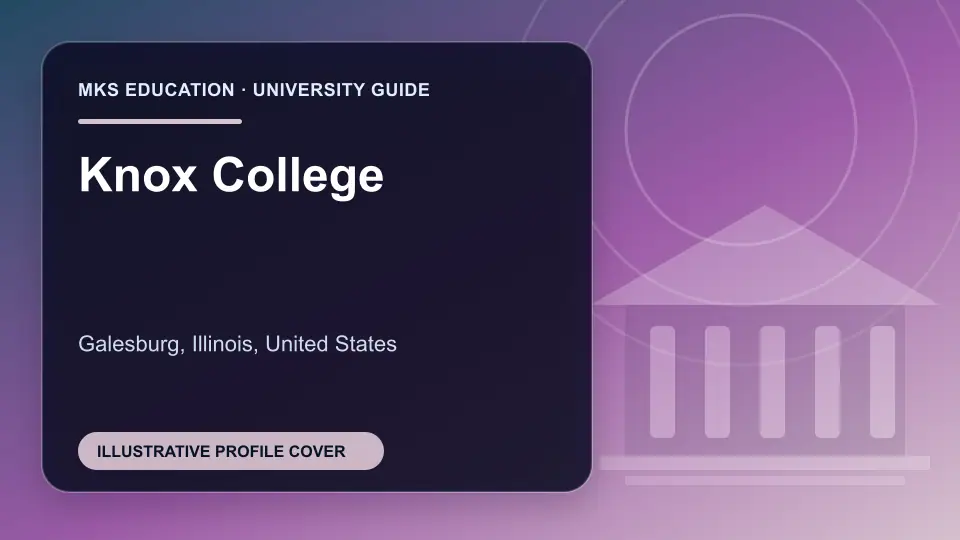 Illustrative MKS Education profile cover for Knox College in the USA