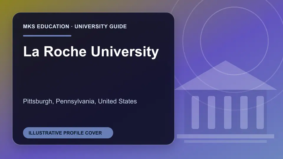 Illustrative MKS Education profile cover for La Roche University in the USA