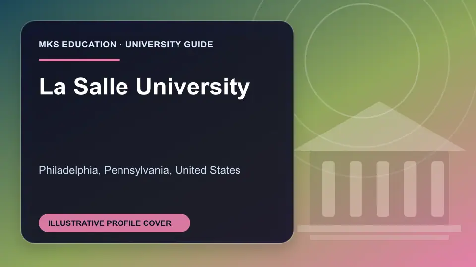 Illustrative MKS Education profile cover for La Salle University in the USA