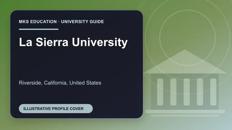 Illustrative MKS Education profile cover for La Sierra University in the USA