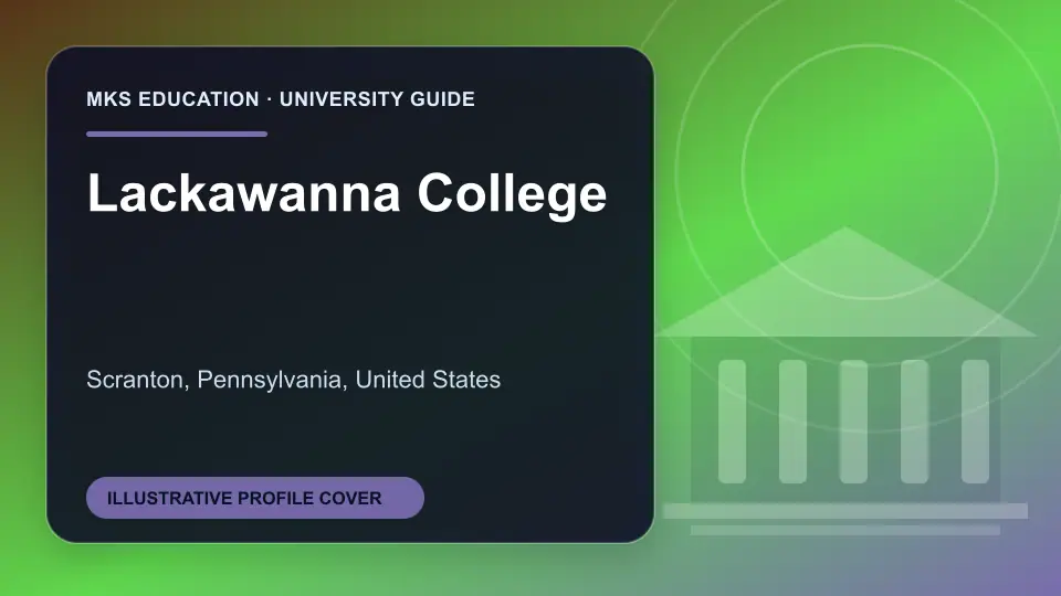 Illustrative MKS Education profile cover for Lackawanna College in the USA