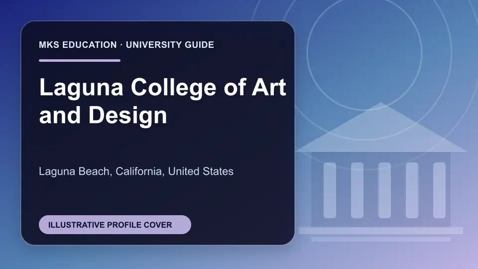 Illustrative MKS Education profile cover for Laguna College of Art and Design in the USA