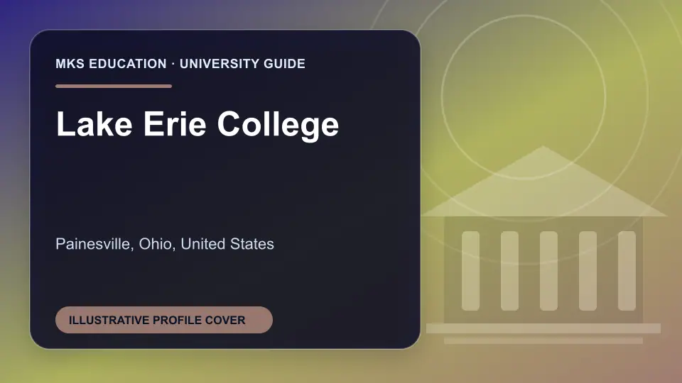 Illustrative MKS Education profile cover for Lake Erie College in the USA