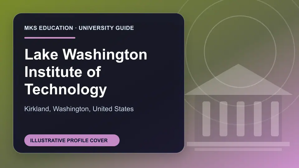 Illustrative MKS Education profile cover for Lake Washington Institute of Technology in the USA