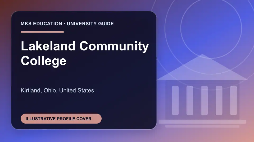 Illustrative MKS Education profile cover for Lakeland Community College in the USA