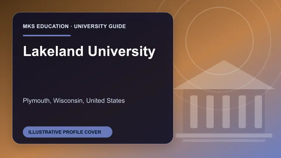 Illustrative MKS Education profile cover for Lakeland University in the USA