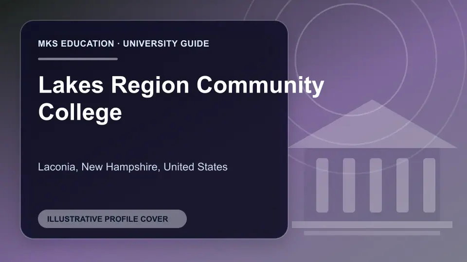 Illustrative MKS Education profile cover for Lakes Region Community College in the USA