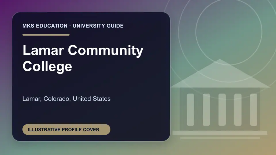 Illustrative MKS Education profile cover for Lamar Community College in the USA