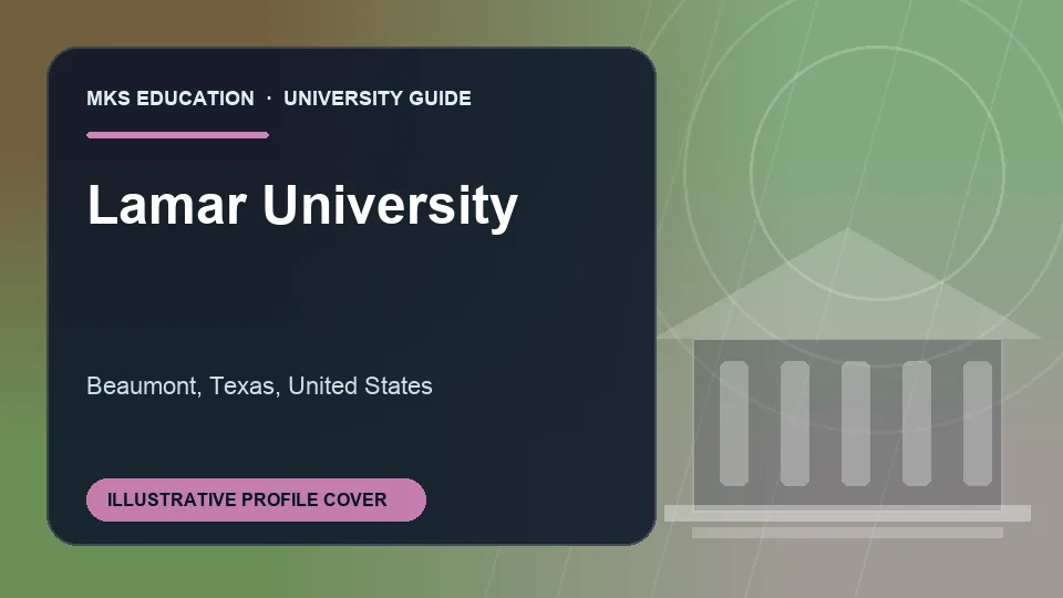 Illustrative MKS Education profile cover for Lamar University in United States
