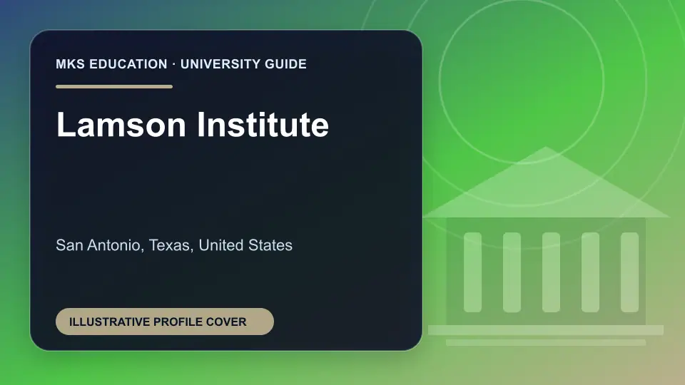 Illustrative MKS Education profile cover for Lamson Institute in the USA