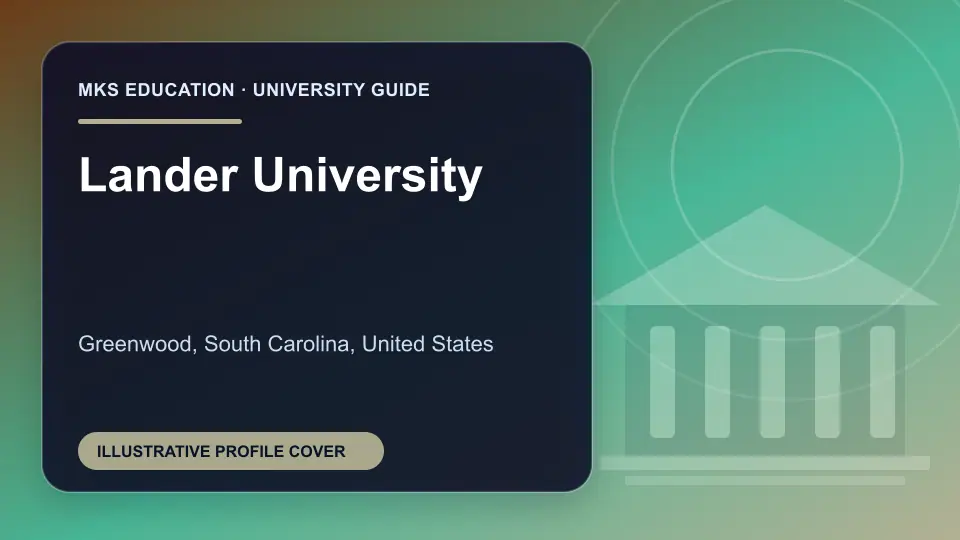 Illustrative MKS Education profile cover for Lander University in the USA