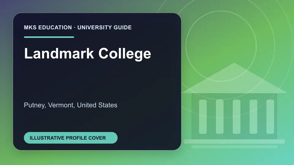 Illustrative MKS Education profile cover for Landmark College in the USA