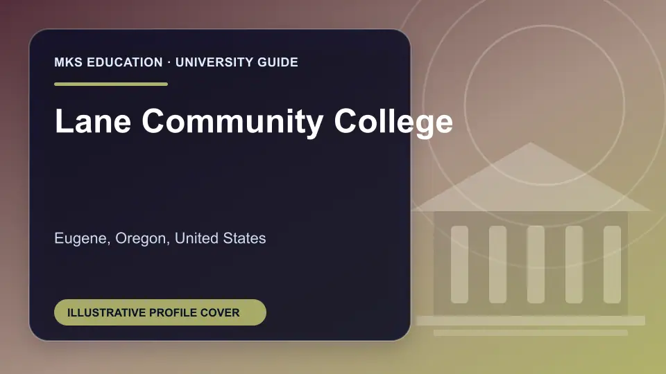 Illustrative MKS Education profile cover for Lane Community College in the USA
