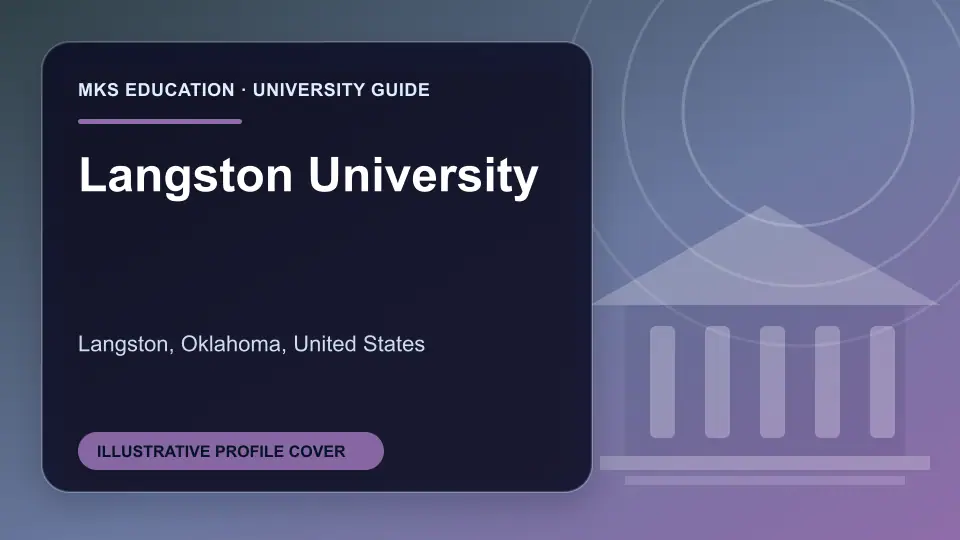 Illustrative MKS Education profile cover for Langston University in the USA