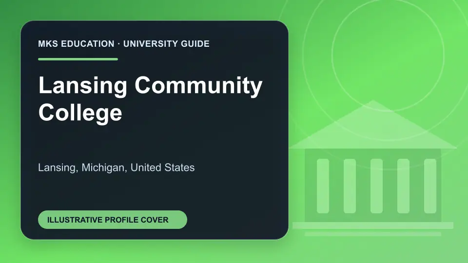 Illustrative MKS Education profile cover for Lansing Community College in the USA