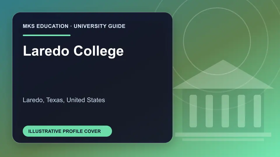 Illustrative MKS Education profile cover for Laredo College in the USA