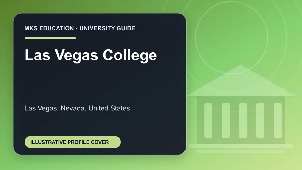 Illustrative MKS Education profile cover for Las Vegas College in the USA