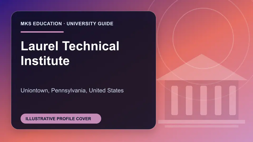 Illustrative MKS Education profile cover for Laurel Technical Institute in the USA