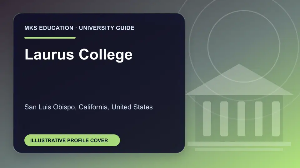 Illustrative MKS Education profile cover for Laurus College in the USA