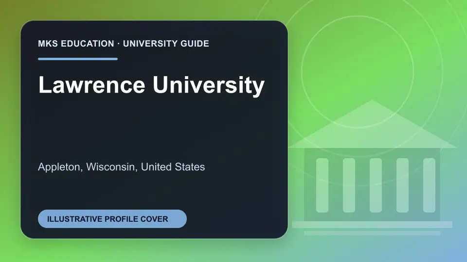 Illustrative MKS Education profile cover for Lawrence University in the USA