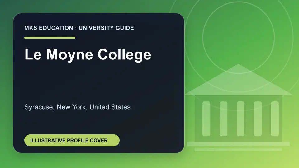 Illustrative MKS Education profile cover for Le Moyne College in the USA