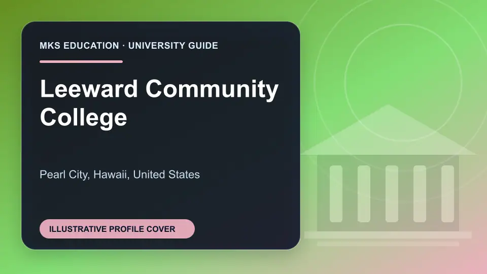 Illustrative MKS Education profile cover for Leeward Community College in the USA