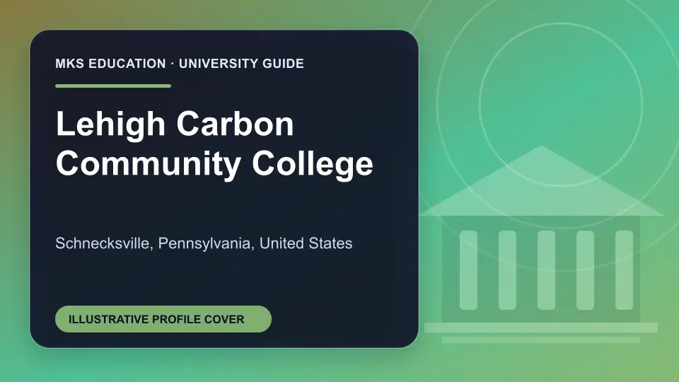 Illustrative MKS Education profile cover for Lehigh Carbon Community College in the USA