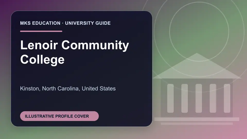 Illustrative MKS Education profile cover for Lenoir Community College in the USA