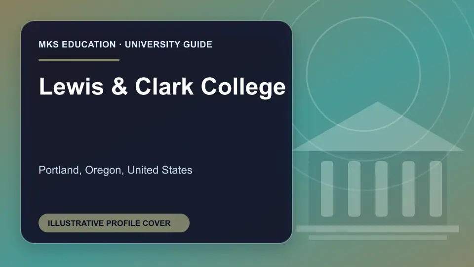 Illustrative MKS Education profile cover for Lewis & Clark College in the USA