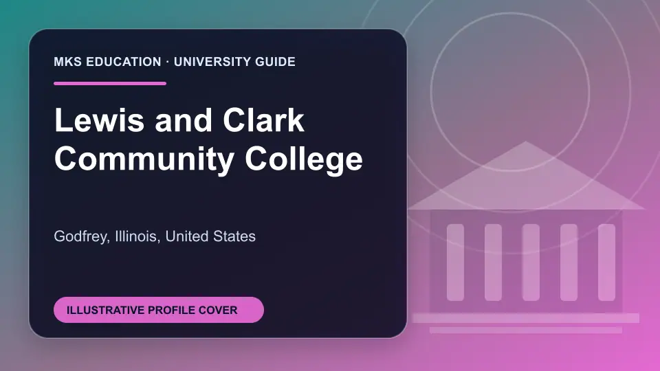 Illustrative MKS Education profile cover for Lewis and Clark Community College in the USA