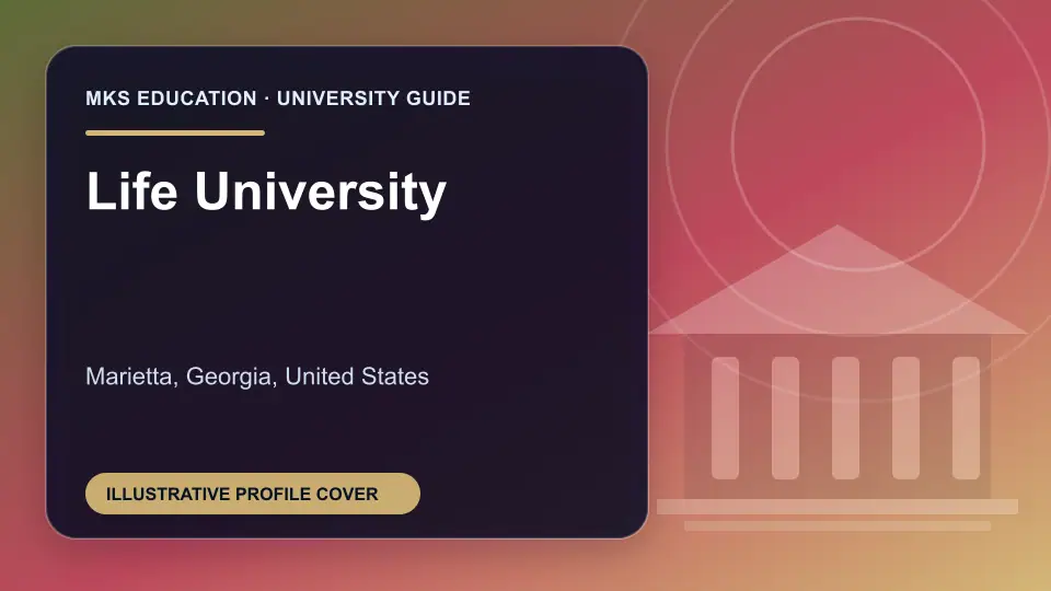 Illustrative MKS Education profile cover for Life University in the USA