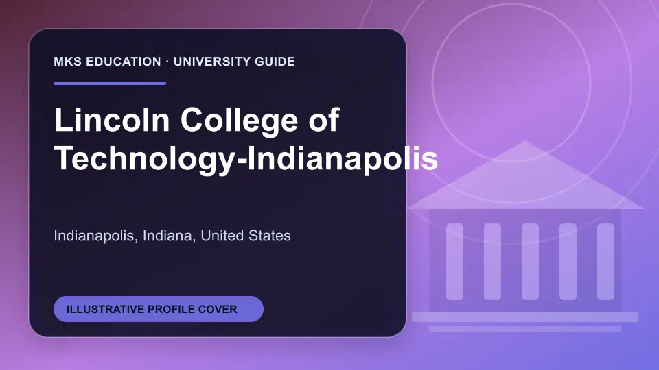 Illustrative MKS Education profile cover for Lincoln College of Technology-Indianapolis in the USA