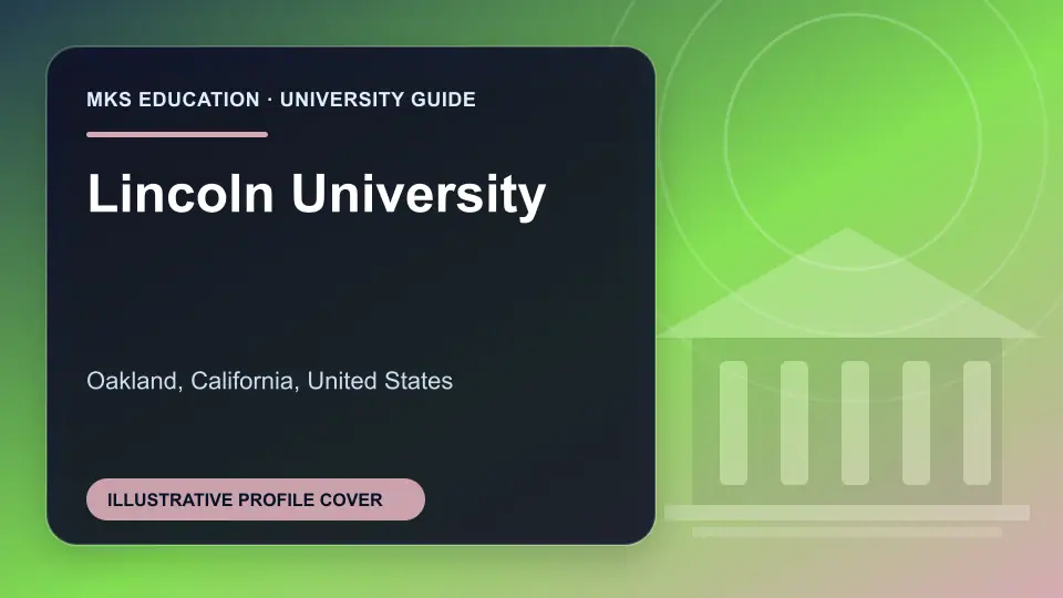 Illustrative MKS Education profile cover for Lincoln University in the USA