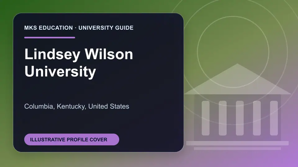 Illustrative MKS Education profile cover for Lindsey Wilson University in the USA